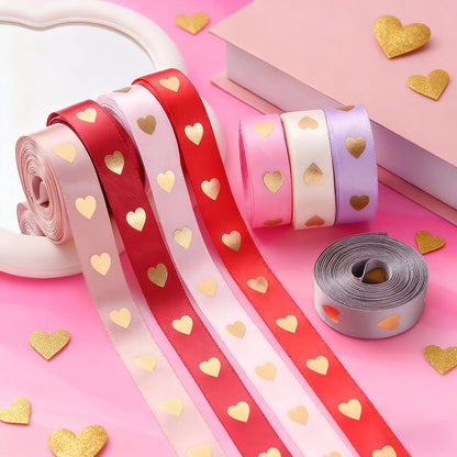 1 Roll 5 Yards Peach Heart Hot Stamping Ribbon