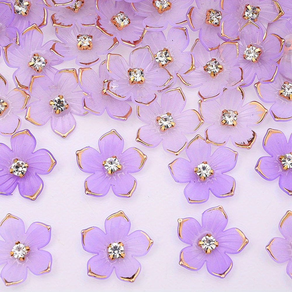 Gradient Five-Petal Flower Acrylic Beads