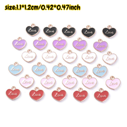 Love Letter Heart Enamel Charms