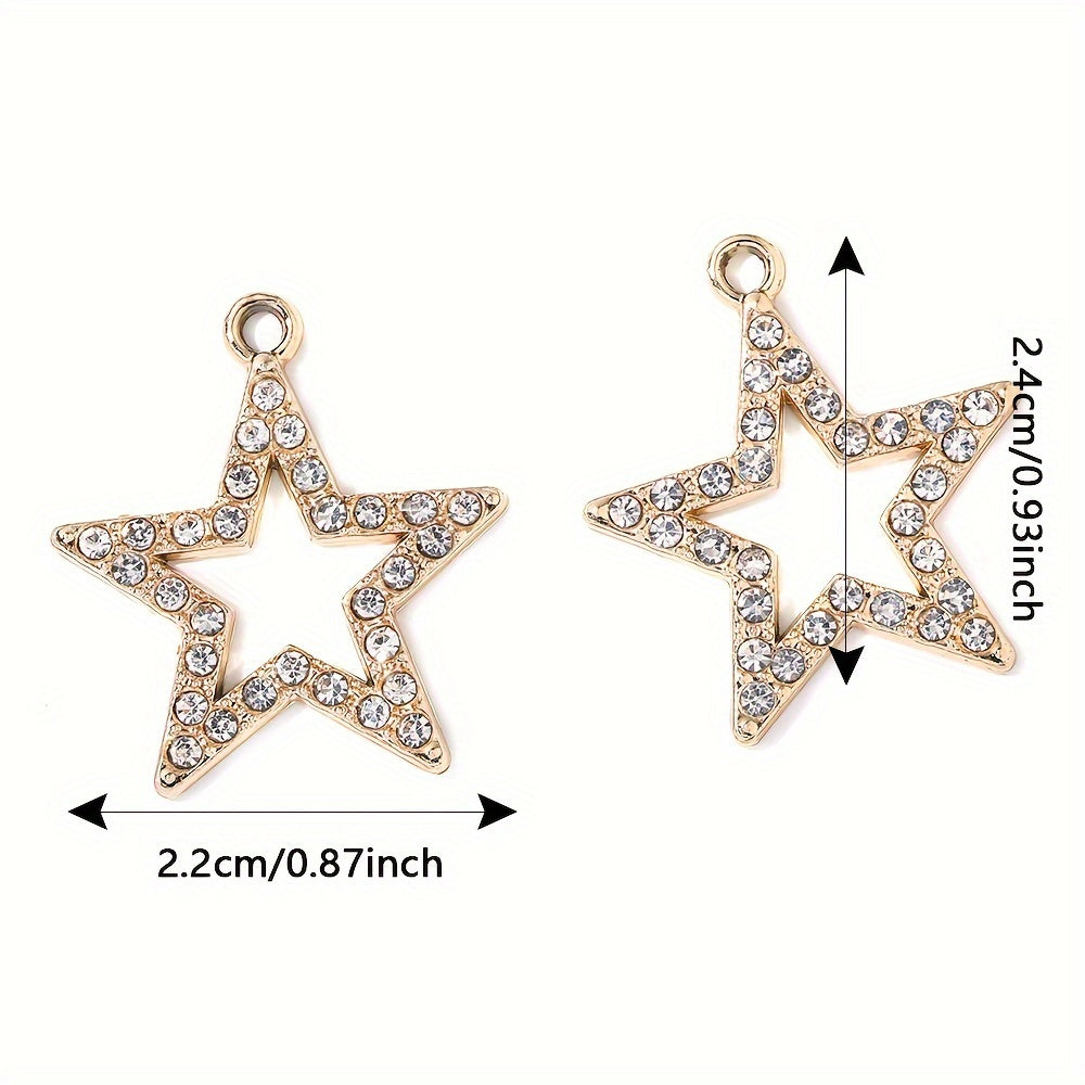 5PCS Gold-Tone Cosmic Moon & Star Pendant Set