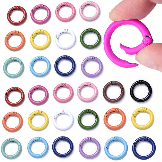 20PCS 25mm Colorful O-Shape Spring Keychain Set