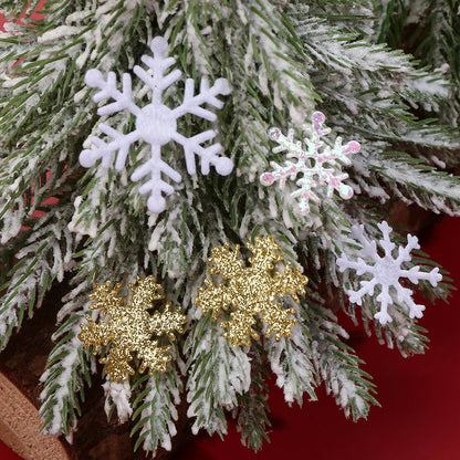 Gold & White Snowflake Polyester Decorations