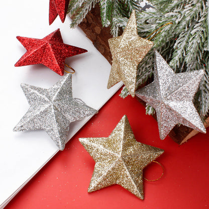 6-Piece Random Shiny Christmas Star Decorations