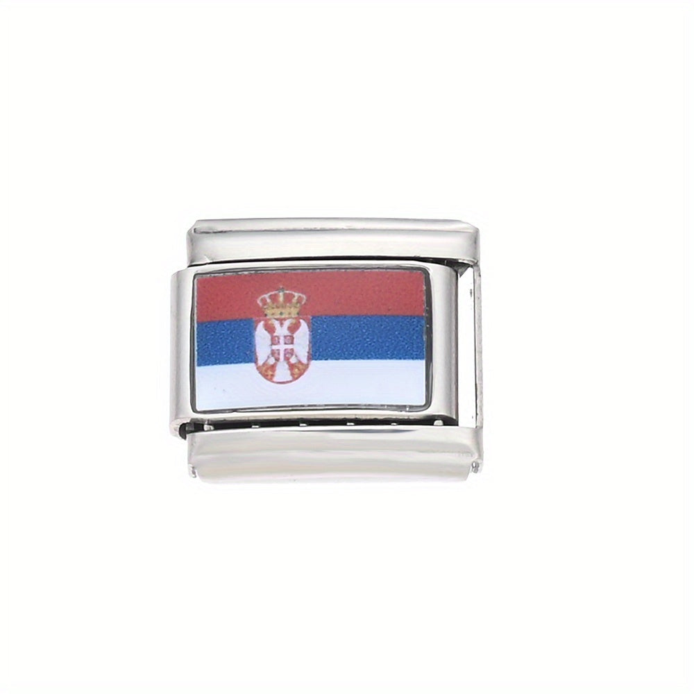 World Flag Alloy Bracelet Module