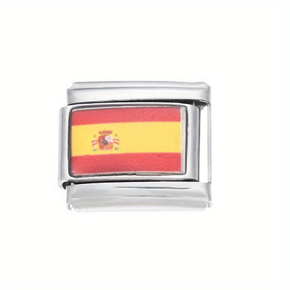 World Flag Alloy Bracelet Module