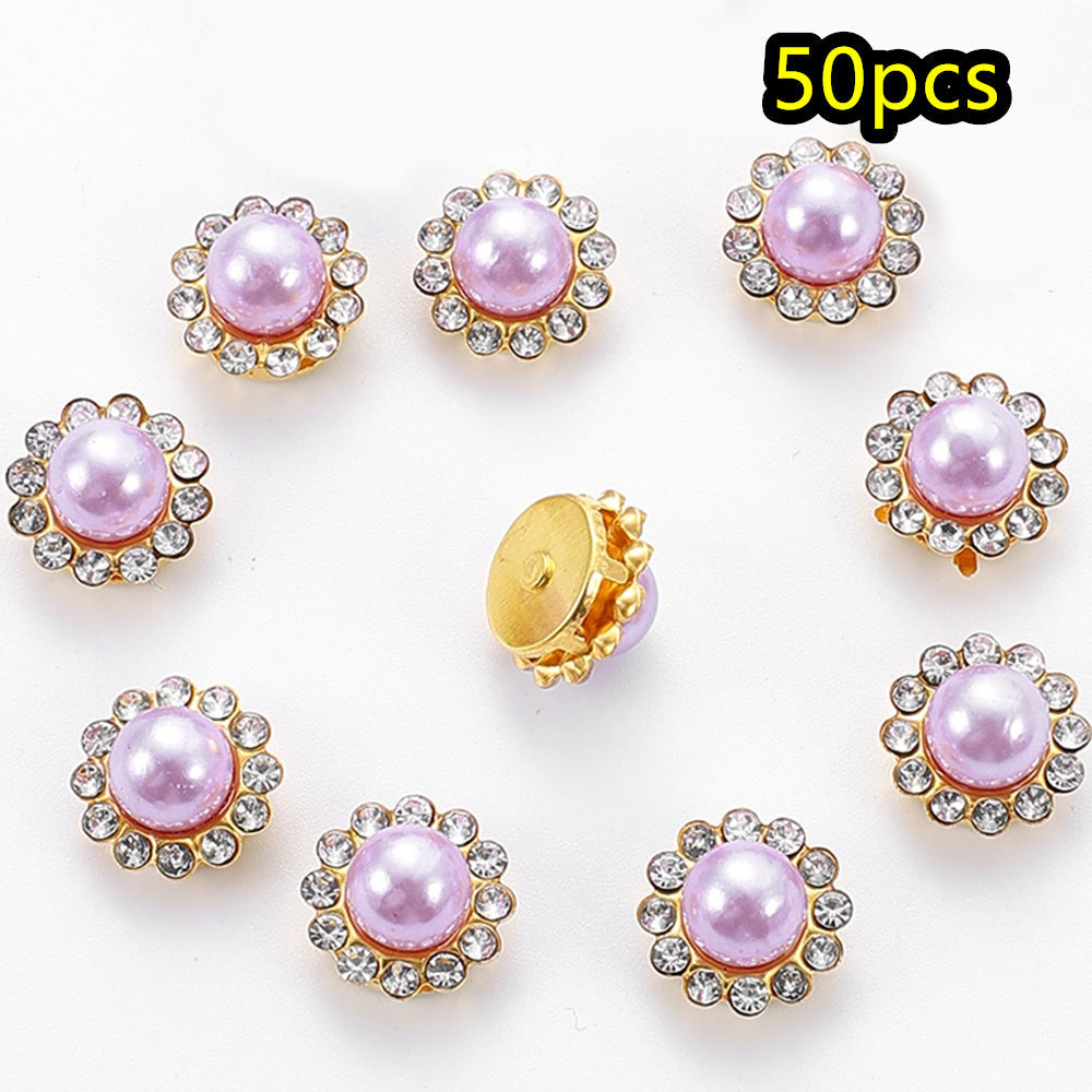 Flower Rhinestone Pearl Cabochons