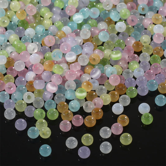 2000PCS 4mm Cat's Eye Round Glass Seed Beads