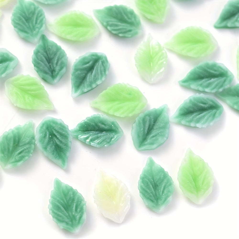 Green Leaf Nail Charms
