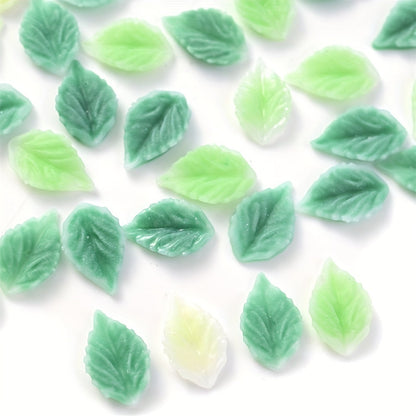 Green Leaf Nail Charms