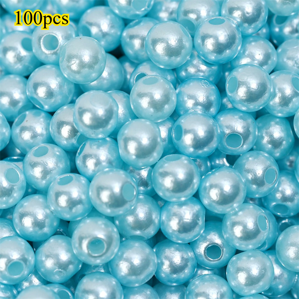 100pcs Random Colorful 8mm Round Acrylic Spacer Beads