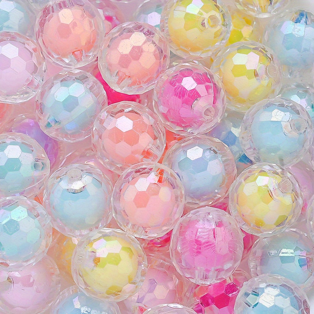 10pcs 16mm Y2K Multi-Sections Transparent Acrylic Disco Ball Beads