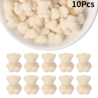 Flocked Bear Resin Beads