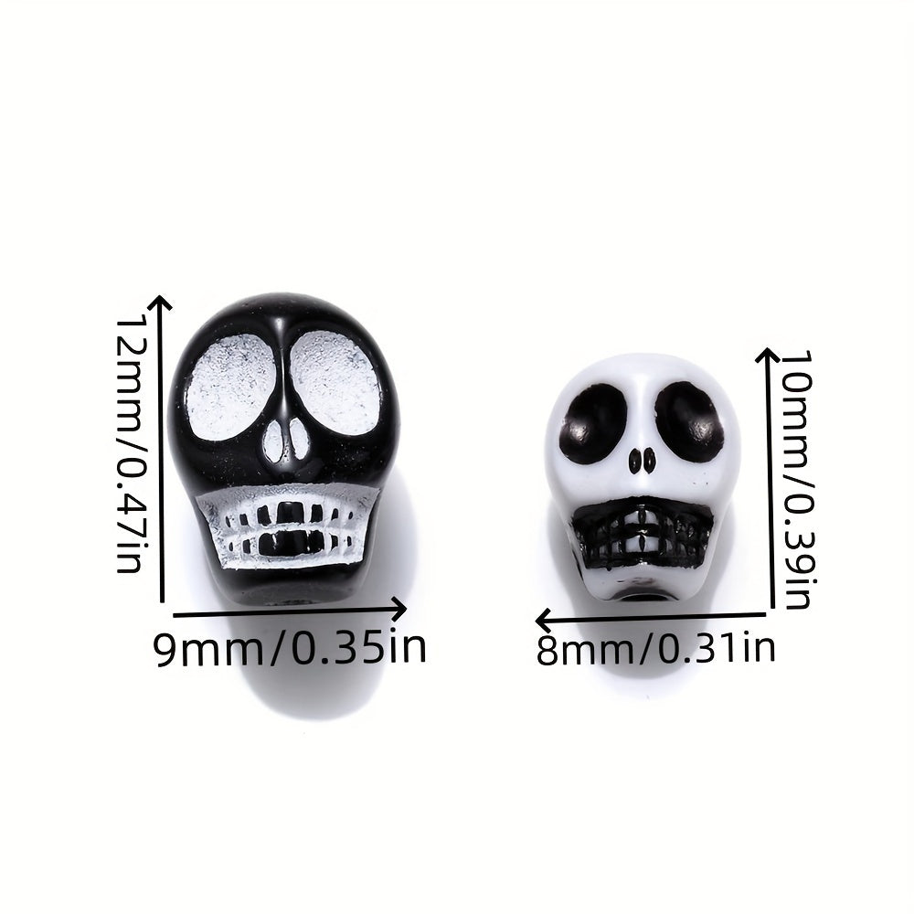 30pcs Colorful Acrylic Skull Beads