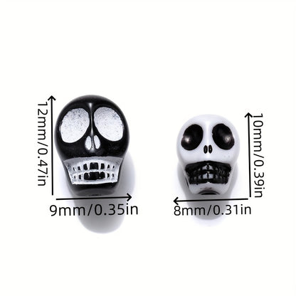 30pcs Colorful Acrylic Skull Beads