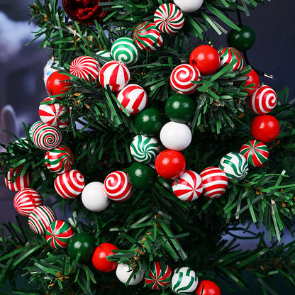 80/110-Piece Christmas Stripe Wooden Bead Set