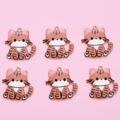 Enamel Cat Pendant Charms
