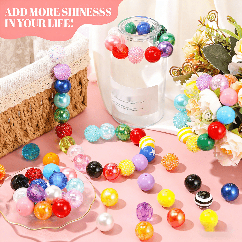 Rainbow Bubblegum Rhinestone Beads