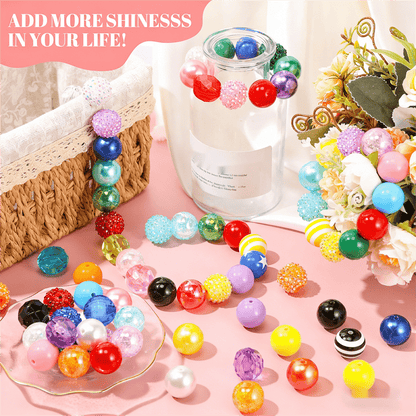 Rainbow Bubblegum Rhinestone Beads