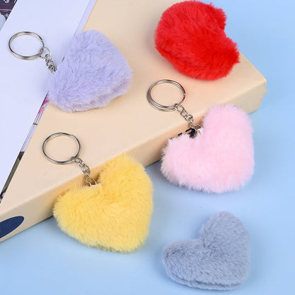 Pink Plush Peach Heart Keychain DIY Kit