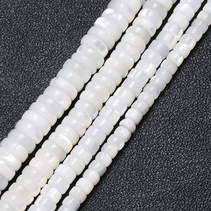 75/80/90pcs White Turban Shell Threaded Stone Beads
