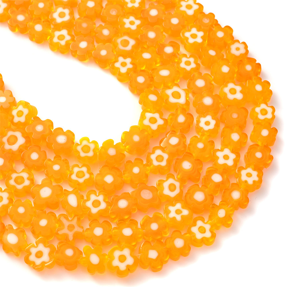 Daisy Lampwork Flower Beads