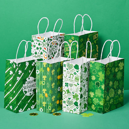 6-Piece 21x14.7x8 cm Kraft Paper Clover Gift Bags