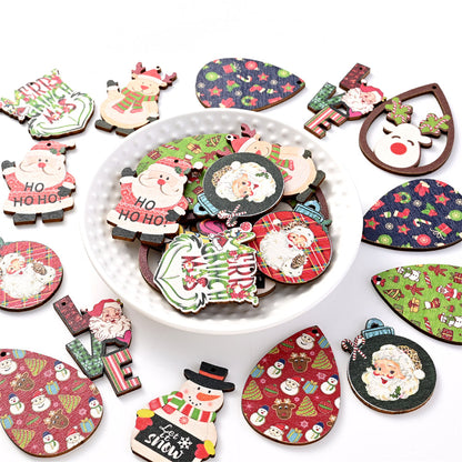 Christmas Painted Wooden Hanging Pendants