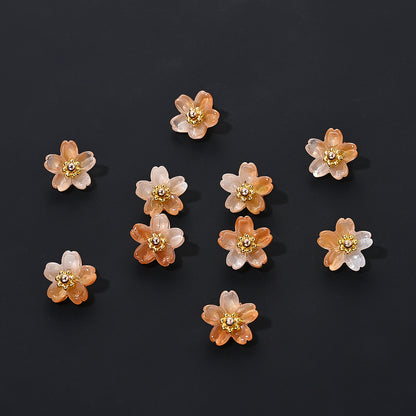 20pcs 10mm Colorful Gradient Glass Flower Beads