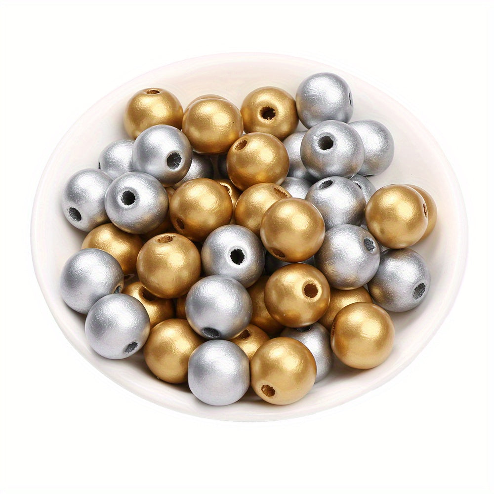 20pcs Christmas Wooden Round Beads