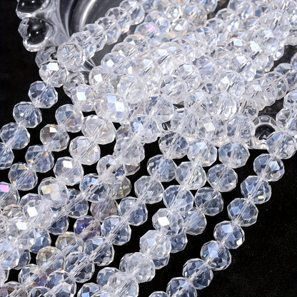 100/200/500PCS 4/6/8mm Sparkling Glass Faux Crystal Bead Set