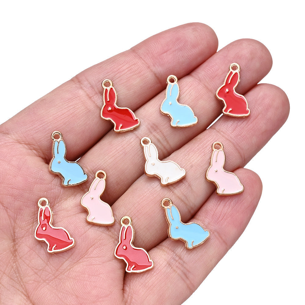 Easter Enamel Rabbit Pendants