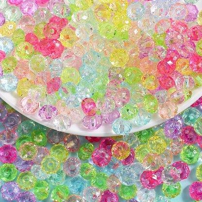 200pcs 8mm Summer Color Transparent Acrylic Beads