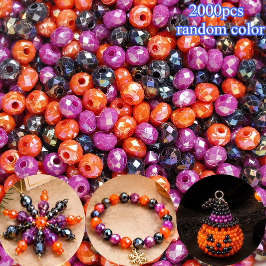 2000pcs 6mm Halloween Acrylic Faceted Wheel Beads
