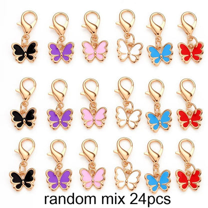 Colorful Enamel Butterfly Pendant Charms