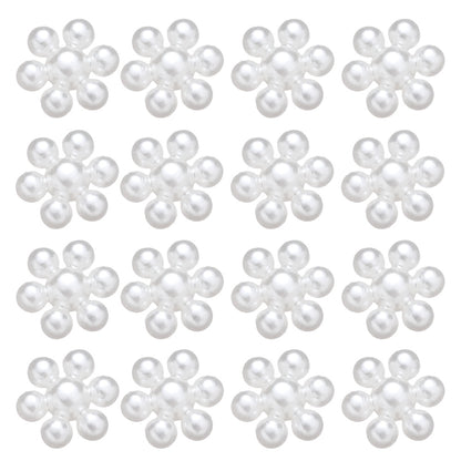 100pcs 10mm Off White Flower Flatback Beads