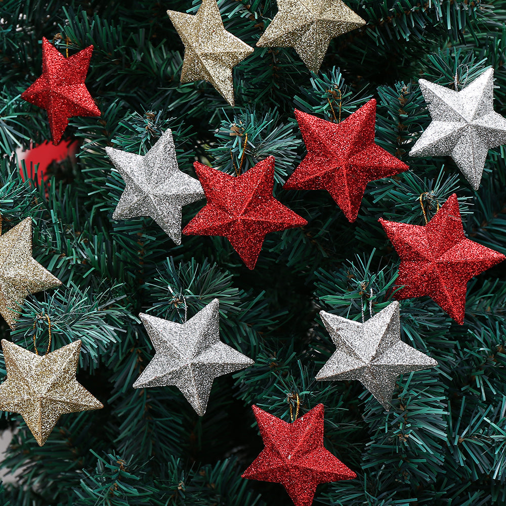 6-Piece Random Shiny Christmas Star Decorations