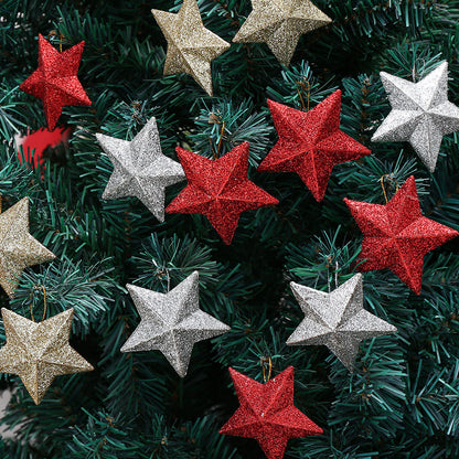 6-Piece Random Shiny Christmas Star Decorations