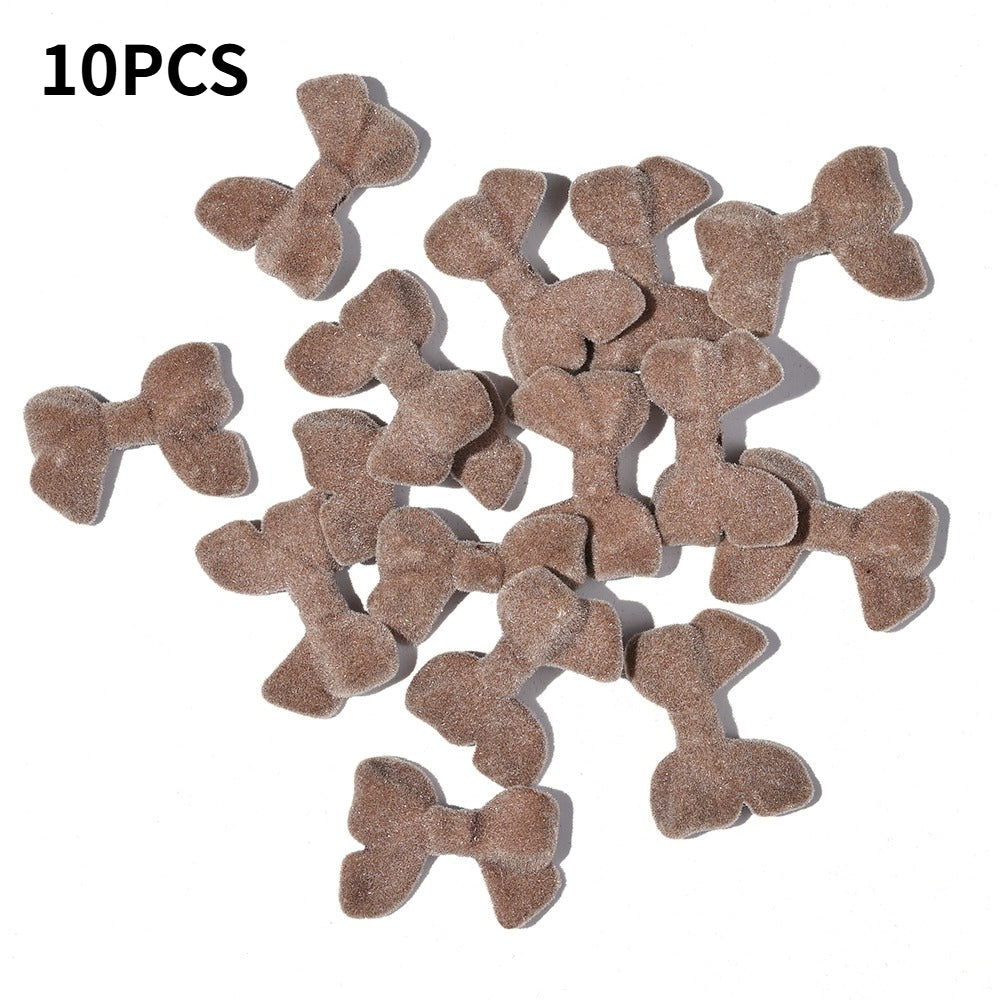 Flocked Bow Resin Beads