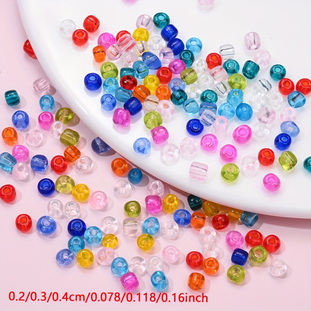 210PCS 4mm Clear Round Glass Spacer Beads