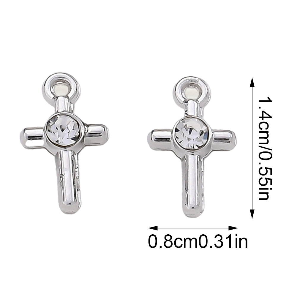 Rhinestone Cross Pendant Charms