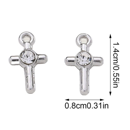 Rhinestone Cross Pendant Charms