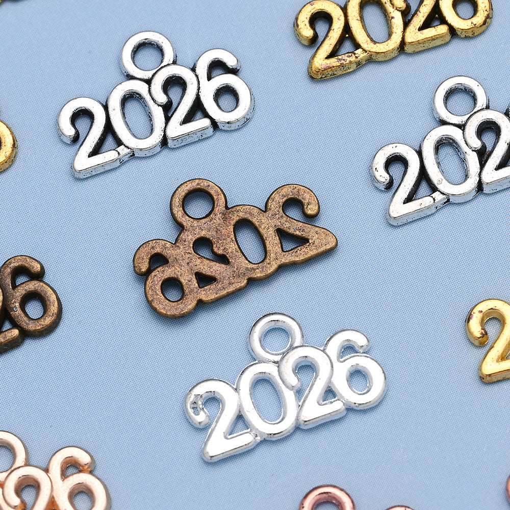 Vintage Number Letter Metal Charms