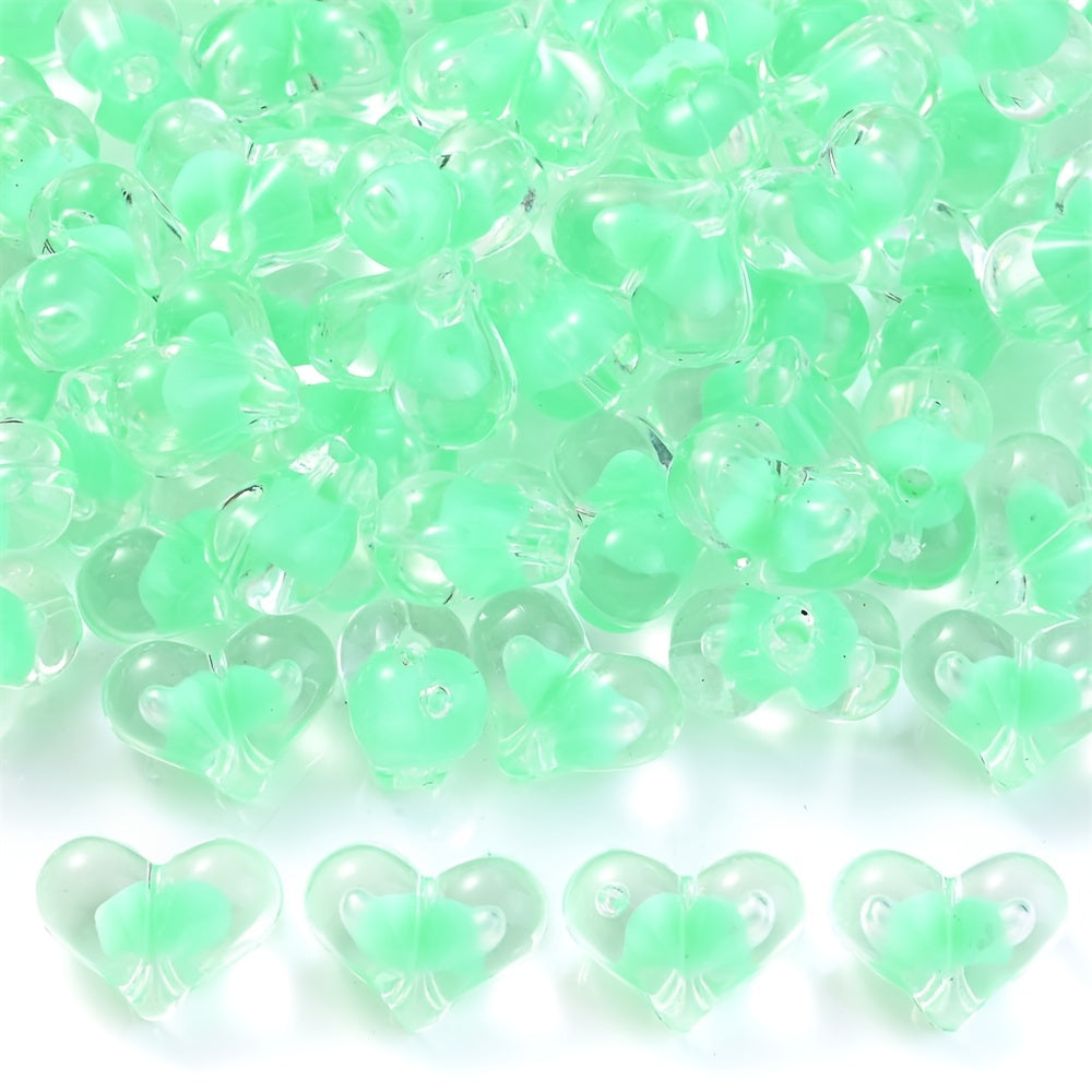 Peach Heart Acrylic Beads