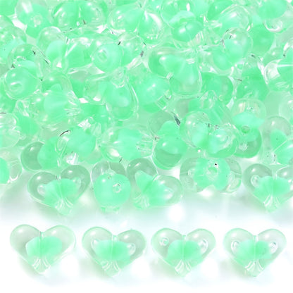 Peach Heart Acrylic Beads