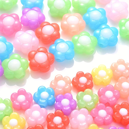 Mixed Color Flower Acrylic Beads