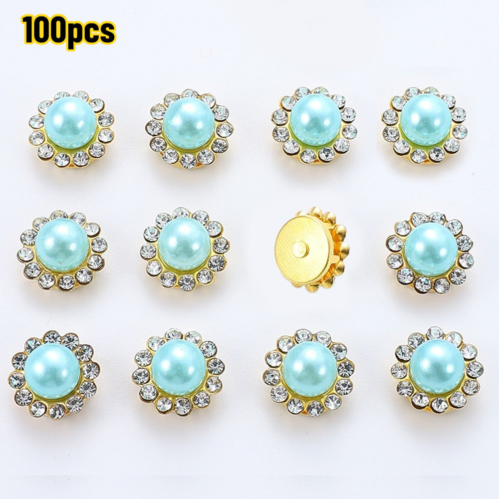 Golden Flower Claw Rhinestone Embellishments
