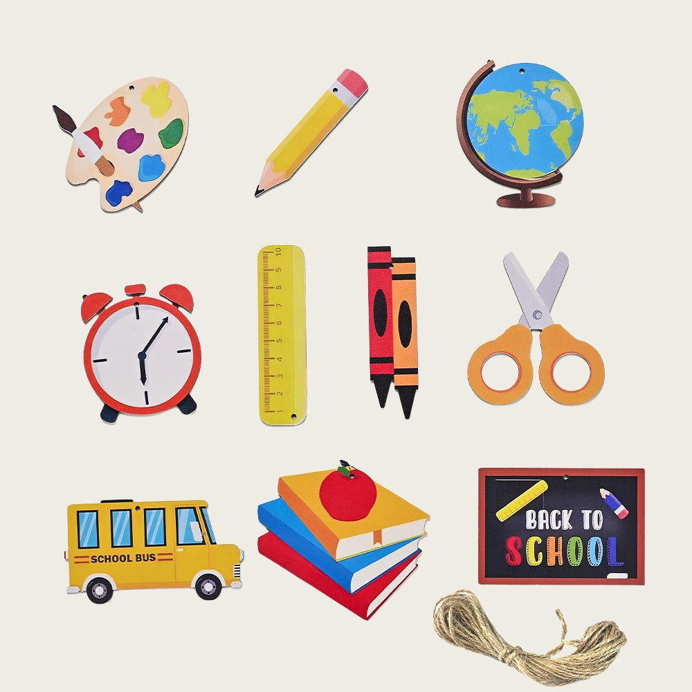Back-to-School Wooden Hanging Ornaments