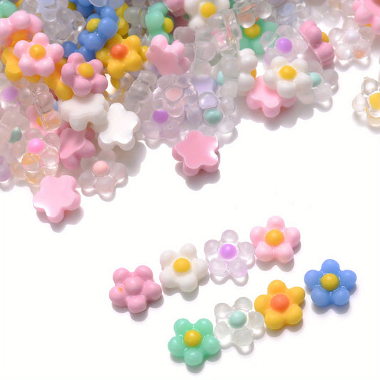 100pcs Mini Flower Acrylic Beads