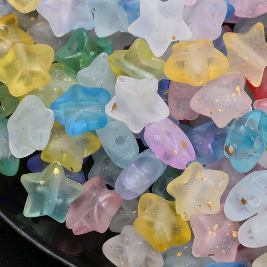 9 mm Gradient Matte Star Acrylic Beads