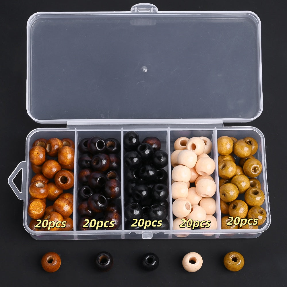 Vintage Wooden Round Beads Kit